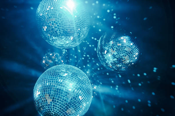 blue disco balls